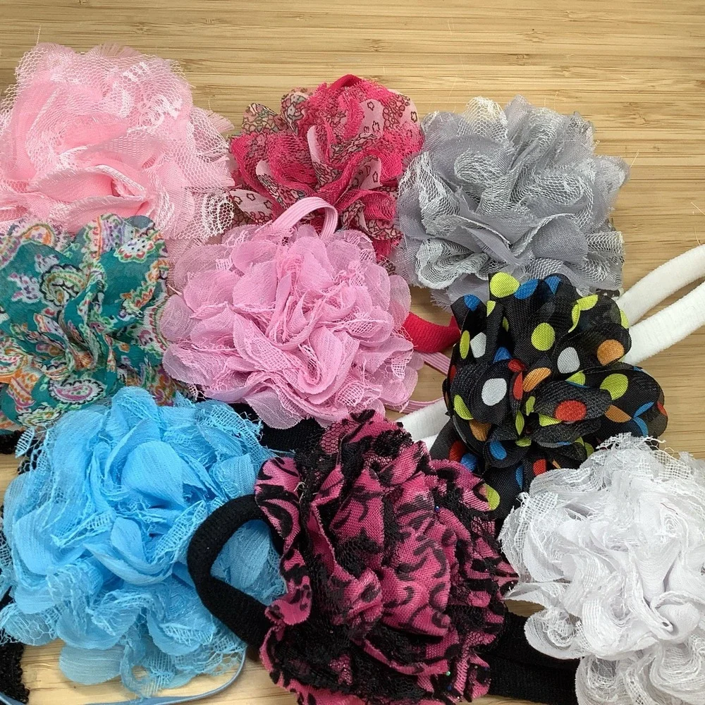 Lot Of 18 Assorted Girl Hair Bows Ribbon Clip